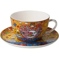 Goebel - James Rizzi | Kop en schotel Cappuccino The Romance of the Sea | Porselein - 500ml