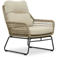 BUITEN living Valencia loungestoel tuin | touw + aluminium | Sahara Dust