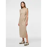 Pieces Jurk 'Chilli' donkerbeige