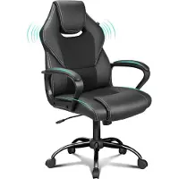 Meisterhome Ergonomische bureaustoel - Metalen Onderstel - met wieltjes - - Gamestoel – Draaistoel – Wipfunctie – Hoogteverstelling - Gevoerde armleuningen - Executive stoel - Zwart