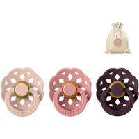 BIBS boheme fopspenen - Maat 2 6-18 maanden - Blush, Dusty Pink, Plum + Bolletoet speenzakje
