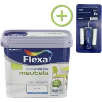 Flexa Voordeelpakket Mooi Makkelijk - Meubels - Mooi Wit - 750 ML + Lakroller - 4 Delig