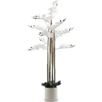 Meisterhome Kunstplant Orchidee XL 145 cm – Luxe Kunstorchidee Phalaenopsis – Wit – Met Pot – Realistisch