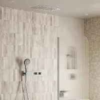 Saniclear Manchester plafond inbouw regendouche 48x33cm RVS look PVD met 3 standen handdouche