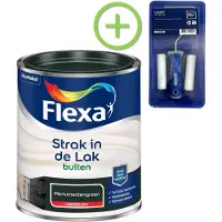 Flexa Voordeelpakket Strak In De Lak Hoogglans - Buitenverf - Monumentengroen - 0,75 Liter + Lakroller - 4 Delig