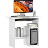 HOMCOM Computer Desk Spaanplaat 80L x 45B x 75H cm Wit