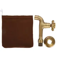 Gistuch Wandgemonteerde vintage kraan van massief messing, enkelvoudige koude wateraansluiting, geschikt voor keukenspoelen, wasbakken en zwembaden (lange model)