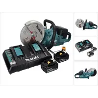 Makita DCE 090 PG2X1 accu-doorslijpmachine 36 V (2x 18 V) 230 mm borstelloos + 2x accu 6,0 Ah + dubbele lader