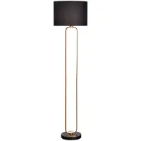 Rabalux 74043 Vloerlamp Domiro LED 30+ E27 1x MAX 60, metaal, textiel, goudkleurig