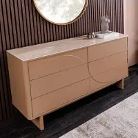 Riess Dressoir SAVOY 150 cm 3D naturel met travertijnmarmeren keramisch blad - 47806
