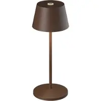 Loom Design LED tafellamp op accu Modi Micro, IP65, corten dimbaar, bruin / roest, Aluminium, Modern