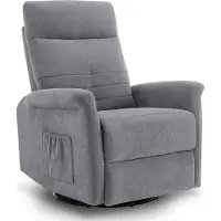 MCombo Relaxfauteuil met Massagesysteem en Verstelbare Ligfunctie - Elektrische TV Stoel met Warmtefunctie en Draai-/Wipfunctie (Lichtgrijs)