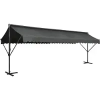 The Living Store Luifel vrijstaand 600x300 cm antraciet - Luifel - Parasol - Zonwering - Buitenuitrusting - Tuindecoratie