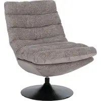 MCW Loungefauteuil -Q29, cocktail-/gestoffeerde-/relaxfauteuil, draaibare fauteuil, chenille (470 g/m²), Oeko-Tex, staal ~ taupe-crème
