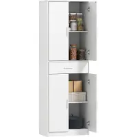HOMCOM keukenkast - spaanplaat - MDF - 60L x 35B x 180H cm - wit