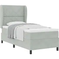 vidaXL Boxspring bed met hoofdeinde Lichtgrijs 190 x 90 cm Fluweel