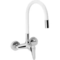 Markenlos Titania Iris New - Keukenkraan met flexibele arm, wit/chroom 94480,0B