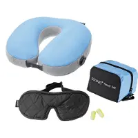 Cocoon - Travel Set 3 Pack - Kussen 11 x 10 x 8 cm, blauw/zwart