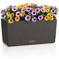 Lechuza BALCONERA Stone 40 - Plantenbak - met uitneembare binnenbak - met bewateringssysteem - ALL-IN-ONE set met -PON - grafietzwart