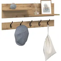 vidaXL Wandgemonteerde kapstok Muurmontage Artisan Eiken Bewerkt hout