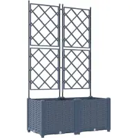 vidaXL Plantenbak 2 st Grijs 80 x 40 x 143 cm PP