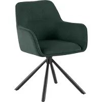 CLP Eetkamerstoel Tipton Cordbekleding 180 Grad Draai Mechanisme Belastbaar tot 150 kg Ribstof/groen