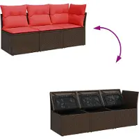 vidaXL - | - Tuinbank - | - met - kussen - met - opslag - Bruin - 172 - x - 62 - x - 69 - cm - Poly - riet