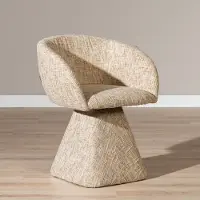Livin24 Eetkamerstoel Lenn draaibaar chenille beige