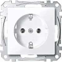 Merten SCHUKO-stopcontact StK MEG2301-0325, actief, glanzend, kleur: crèmewit, systeem M