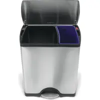 Simplehuman Rectangular Classic GFT 30 + 16 Liter Rvs