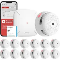 X-Sense Smart Rookmelder Set XS01-M met SBS50 basisstation, 12 stuks XS01-M rookmelders met SBS50 basisstation