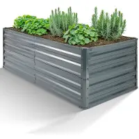 Arebos Metalen verhoogd bed 180 x 90 x 59cm Plantbed roestvrij staal groentebed