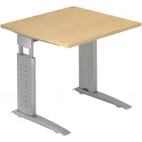 Hjh OFFICE PRO UNDA 8 S - 80 x 80 Esdoorn/Zilver Tafelhoogte I In hoogte verstelbaar