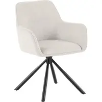 CLP Eetkamerstoel Tipton Cordbekleding 180 Grad Draai Mechanisme Belastbaar tot 150 kg Ribstof/creme
