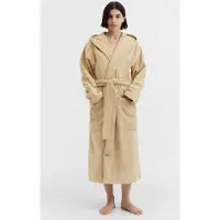 Tekla Unisex Hooded Bathrobe Sienna Maat: XS | Badjassen Outlet | Unisex | Beige