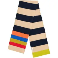 White Stuff Colourblock Stripe Knit Scarf Navy Multi Size: OS | Scarves Outlet | Dames | Beige