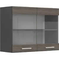 Vicco R-Line Glazen keukenkast – 80 cm Edel grijs