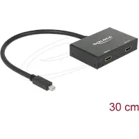 DeLOCK premium Mini DisplayPort naar 2x HDMI splitter - DP 1.2 / HDMI 1.4 (4K 30Hz) / zwart - 0,30 meter