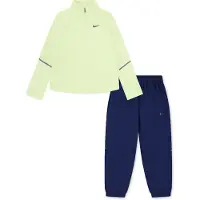 Nike Miler Trainingspak 1/4-Zip Peuters/Kleuters Lichtgroen Donkerblauw Zilver