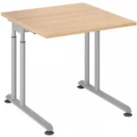 Hjh OFFICE PRO ZENO 8 S | 80x80 - 80 x 80 Eiken/Zilver Tafelhoogte I In hoogte verstelbaar