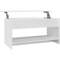 vidaXL Salontafel 102x50x52,5 cm bewerkt hout hoogglans wit