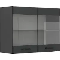 Vicco R-Line Glazen keukenkast – 80 cm Antraciet landhuis
