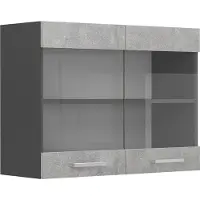 Vicco R-Line Glazen keukenkast – 80 cm Beton