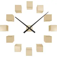 Karlsson - Wandklok DIY Cubic Metallic Goud
