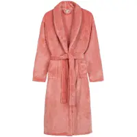 Good Morning Badjas Flanel Fleece Uni - pink - XL/XXL