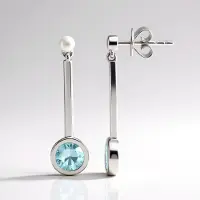 Cavill - Zilveren Oorbellen 925 Sterling Zilver Palladium - Ratanakiri Zirkoon 1,785ct - Ronde Briljant - Bezel Zetting - Elegant 28mm