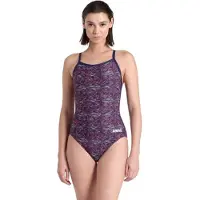 Arena Abstract Tiles Light Drop Back Badpak Dames - Marine | Maat: 40