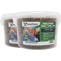 Famiflora Multimix Alpostic - 2x 3L (830g) - 3-Kleuren Vijversticks - Drijvend Visvoer - Compleet & Energierijk - Met Tarwekiemen - Drijvend allround visvoer - Mix van pellets & sticks