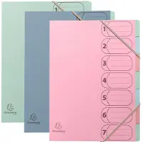 Exacompta 8x Harmonika sorteermap met elastieken gerecycled AutentiK 7 compartimenten - Geassorteerd - 56239E