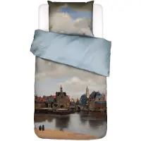 Essenza Dekbedovertrek View on Delft Calming blue Satijn-140 x 200 / 220 cm | 1-Persoons